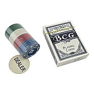 Покерний набір (колода карт, 40 фішок, жетон дилера) (фішка d-4 см), фото 4