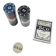 Покерний набір (колода карт, 80 фішок, жетон дилера) (фішка d-3,8 см), фото 2