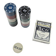 Покерний набір (колода карт, 80 фішок, жетон дилера) (фішка d-3,8 см), фото 3