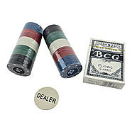 Покерний набір (колода карт, 80 фішок, жетон дилера) (фішка d-3,8 см), фото 4