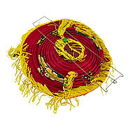 Ліхтарик китайський шовковий із символом удачі, червоний з бахромою (d-40 см), фото 5