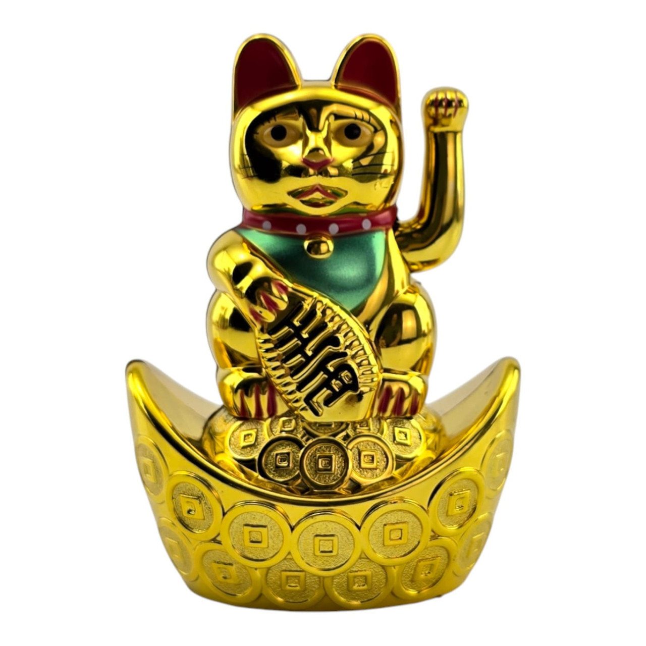 Кішка Манекі-неко махає лапою на чаші багатства (9,7 х7х4, 8 см), фото 1