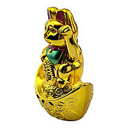 Кішка Манекі-неко махає лапою на чаші багатства (9,7 х7х4, 8 см), фото 4