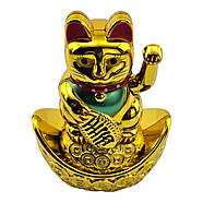 Кішка Манекі-неко махає лапою на чаші багатства (9,7 х7х4, 8 см), фото 5