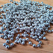 Буси декоративні Срібні 1м 6 мм  — новорічний декор