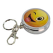 Попільничка-брелок кишенькова з малюнком метал "Смайлик" (d-5 h-1.7 см), фото 4