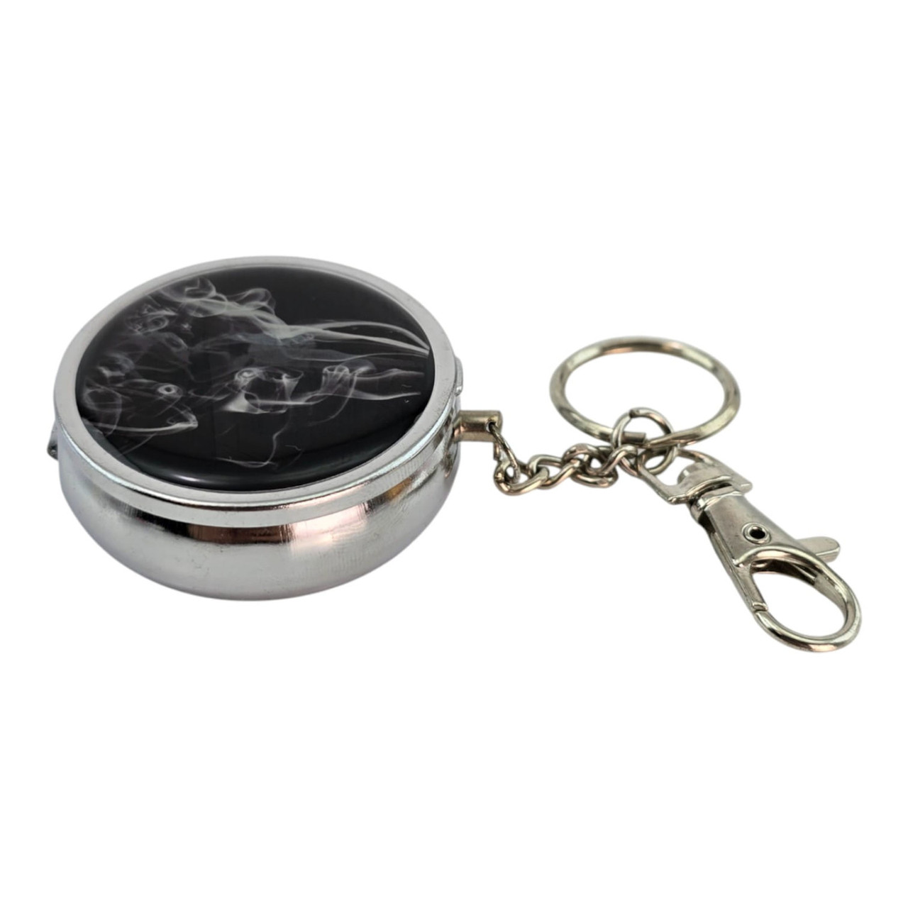Попільничка-брелок кишенькова з малюнком метал "Дим" (d-5 h-1.7 см), фото 1