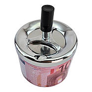 Попільничка з кришкою металева "10 Євро" (d-9.5 см h-12 см), фото 2