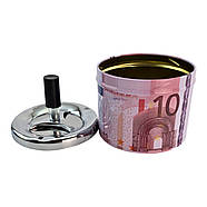 Попільничка з кришкою металева "10 Євро" (d-9.5 см h-12 см), фото 3