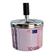 Попільничка з кришкою металева "10 Євро" (d-9.5 см h-12 см), фото 5