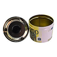 Попільничка з кришкою металева "200 Євро" (d-9.5 см h-12 см), фото 5