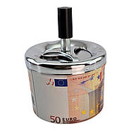 Попільничка з кришкою металева "50 Євро" (d-9.5 см h-12 см), фото 4