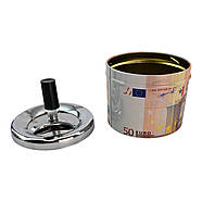 Попільничка з кришкою металева "50 Євро" (d-9.5 см h-12 см), фото 5