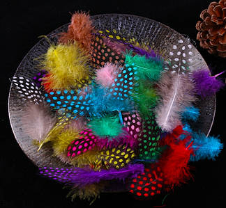 Декоративне Пір'я / Пухнасті / Упаковка ≈ 45-50 шт / від 6 до 13 см / Мікс №10