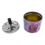 Попільничка з кришкою металева "500 Євро" (d-9.5 см h-12 см), фото 4