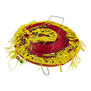 Ліхтарик китайський шовковий із символом удачі, червоний з бахромою (d-30 см), фото 3