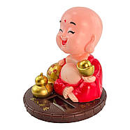 Іграшка на сонячній батареї "Веселий Монах" червоний (Flip Flap) (9,5х9х9 см), фото 3