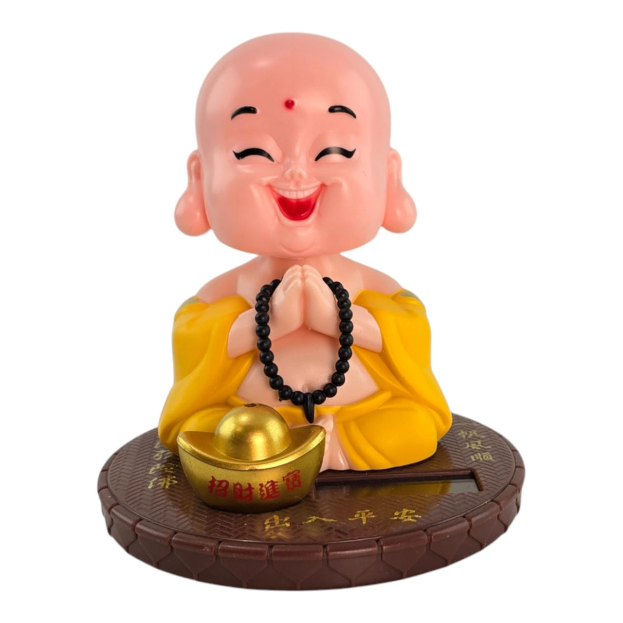 Іграшка на сонячній батареї "Веселий Монах" жовтий (Flip Flap) (9,5х9х9 см), фото 1