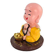 Іграшка на сонячній батареї "Веселий Монах" жовтий (Flip Flap) (9,5х9х9 см), фото 3