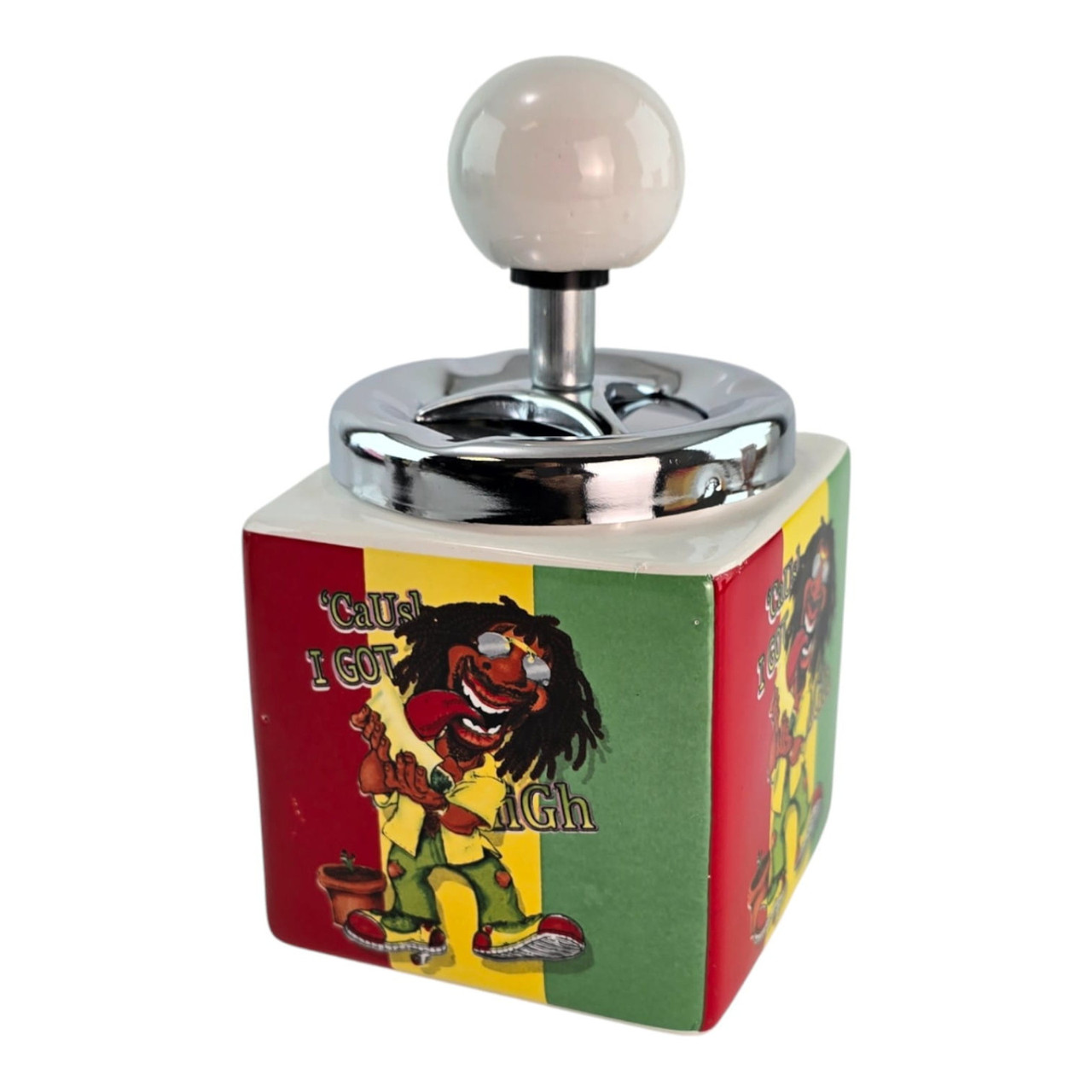 Попільничка з кришкою керамічна "Rasta" (15×8,5×8,5 см), фото 1