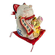 Кіт Манекі-Неко керамічний, статуетка на удачу (23,5×23×17 см), фото 2