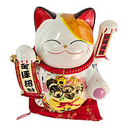 Кіт Манекі-Неко керамічний, статуетка на удачу (23,5×23×17 см), фото 5