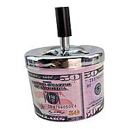 Попільничка з кришкою металева "50$" (d-9.5 см h-12 см), фото 2