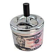 Попільничка з кришкою металева "50$" (d-9.5 см h-12 см), фото 3