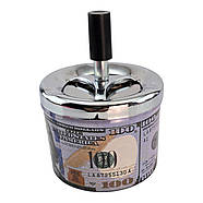 Попільничка з кришкою металева "100$" (d-9.5 см h-12 см), фото 3