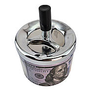 Попільничка з кришкою металева "100$" (d-9.5 см h-12 см), фото 4