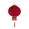 Ліхтарик китайський шовковий із символом удачі, червоний (d-25см), фото 5