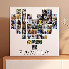 Колаж з фото на натуральному холсті "Серце Класика" на 46 фото