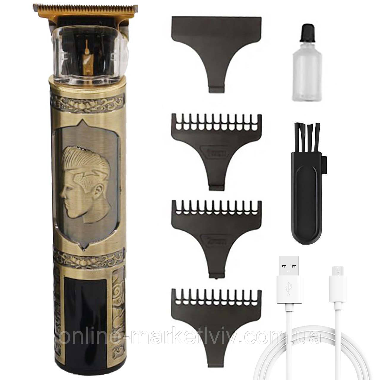 Акумуляторний тример для стрижки волосся + 3 насадки, CB-934 / Машинка для стрижки / Тример чоловічий, фото 1