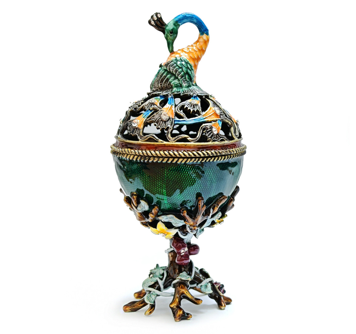 Скринька сувенірна зі стразами Павич, фото 1