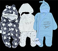 Красивый набор одежды для новорожденных мальчиков, качественная одежда для младенцев, осень, зима, рост 56 см, хлопок