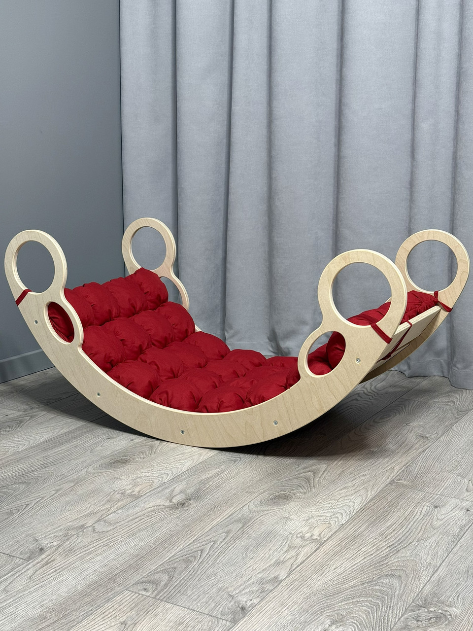 Дитяче ліжечко качалка з матрасиком 49 БОНБОН, дитяча качалка, качалка для дітей, балансир, дитяча гойдалка балансир, качалка, фото 1