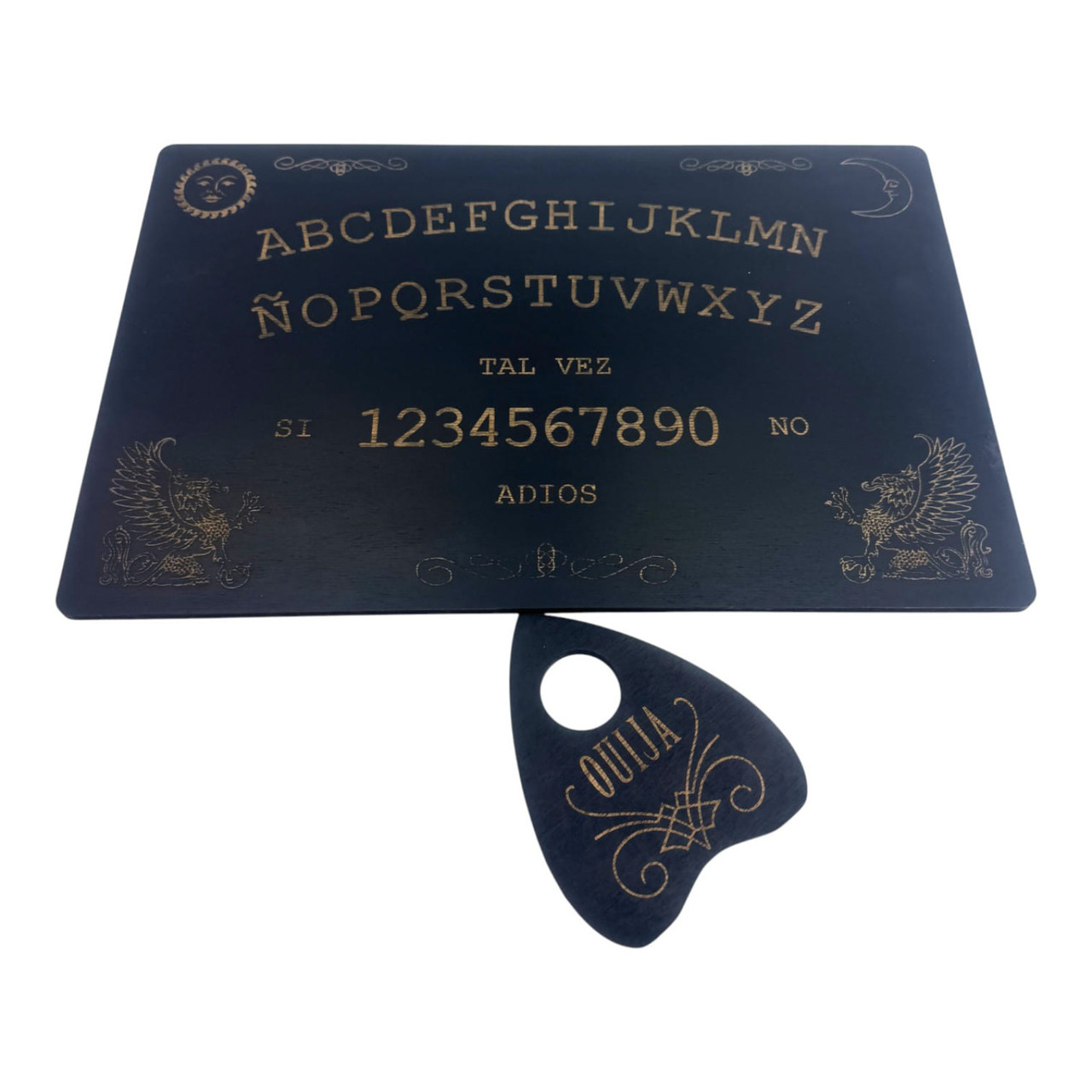 Спіритична дошка OUIJA, темна, іспанською мовою (44,5×29×0,8см)., фото 1