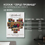 Колаж з фото на натуральному холсті "Серце Прізвище" на 12 фото, фото 4