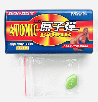 Пробник 1 шт Атомна бомба засіб для підтримки нормального рівня тестостерону Atomic Bomb, фото 1