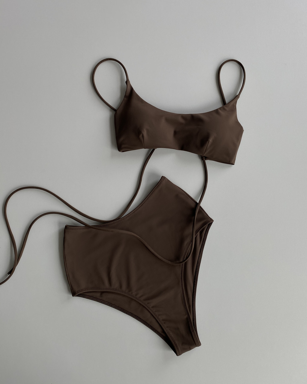 Купальник Reef & Elba із завищеною талією шоколад, фото 1