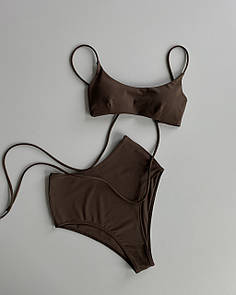 Купальник Reef & Elba із завищеною талією шоколад