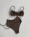 Купальник Reef & Elba із завищеною талією шоколад, фото 3