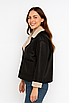 Жіноча чорна шкіряна дублянка з хутром чорна (769-3), фото 2