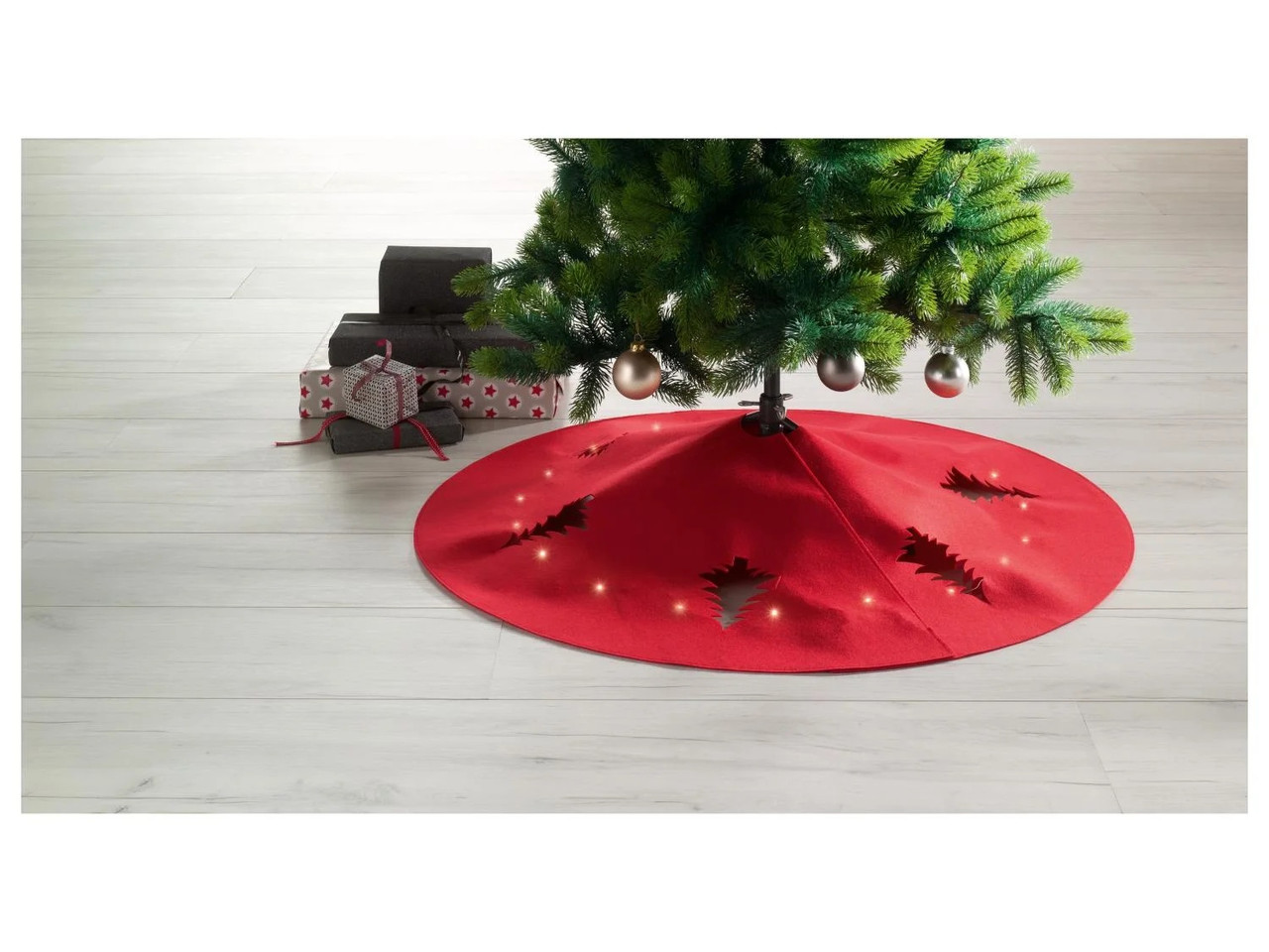 LED килимок для ялинки Livarno Home Ø 100 см з підсвіткою спідниця для ялинки, фото 1