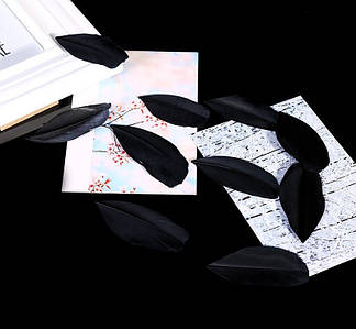 Декоративне Пір'я / Пухнасті / Упаковка ≈ 45-50 шт / від 4 до 8 см / Чорний №3