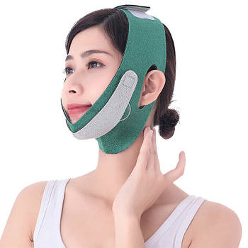 Маска бандаж графенова для корекції овалу обличчя - green