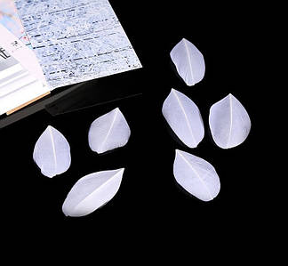 Декоративне Пір'я / Пухнасті / Упаковка ≈ 45-50 шт / від 4 до 8 см / Білий №4