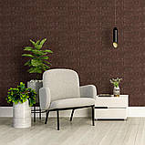 3D самоклеючі панелі цегла чорний шоколад 700x770x3 мм декоративне покриття стін пористий поліпропілен, фото 5