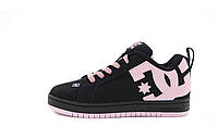 Жіночі кросівки DC Court Graffik Black Pink (чорні з рожевим) гарні з графіті нубук Y15223