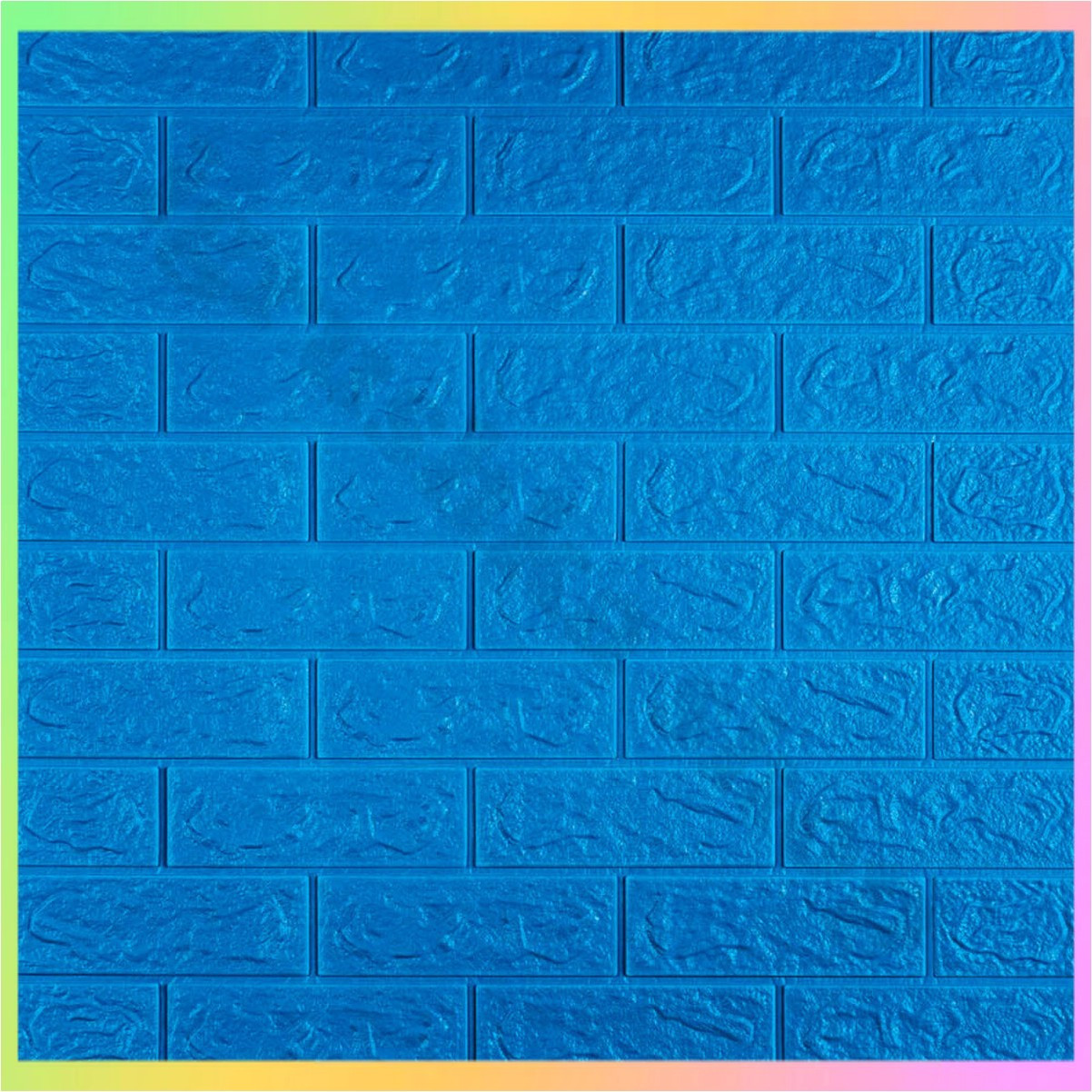 Самоклеючі 3D панелі для стін цегла синя 70х77 см легкі декоративні покриття для інтер'єру оздоблення стін, фото 1